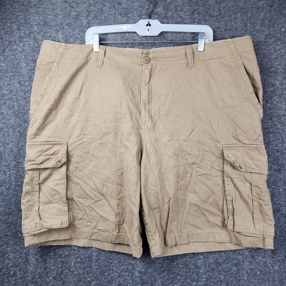 Faded Glory Cargo Shorts Mens 46 Desert Camel Cotton Utility‎ Pockets FM15298B